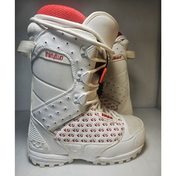 ThirtyTwo Lashed Women's Snowboard Boots Size 7.5 White with Red Gem Accents - Picture 2 of 10